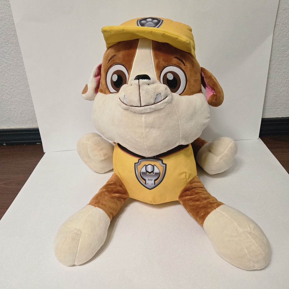 Paw Patrol Rubble Construction Pup Bedding Super Soft Plush Cuddle Pillow Buddy